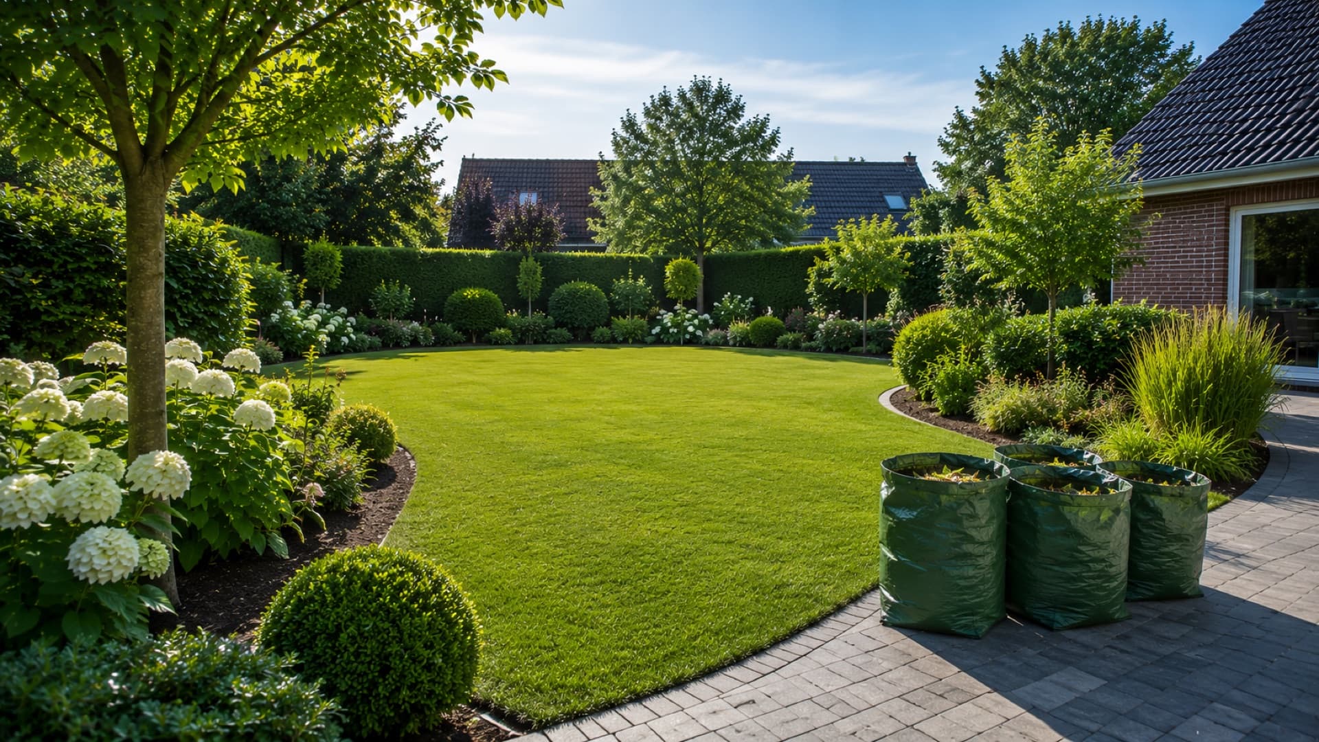 Gepflegter Garten nach der Gartenpflege